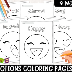 Emotions Coloring Pages for Kids | Social Emotional Learning | Emotions and Feelings Colouring Sheets | Social Skills | Instant Download