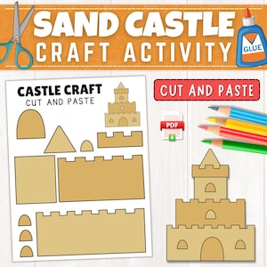 Printable Sand Castle Craft Template | Summer Craft Activity | Build a Sand Castle | Color, Cut, and Paste | Instant Download | PDF