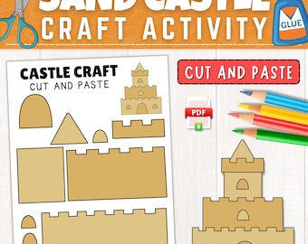 Printable Sand Castle Craft Template | Summer Craft Activity | Build a Sand Castle | Color, Cut, and Paste | Instant Download | PDF