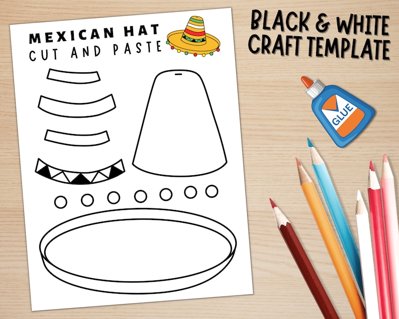 Printable Sombrero Hat Craft | Hispanic Heritage Month Craft | Cinco De