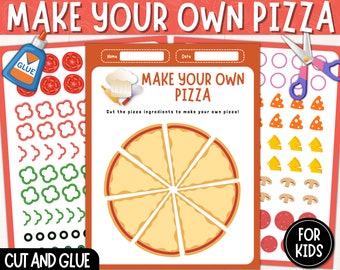 Make Your Own Pizza Activity Sheets | Pizza Craft Printable Template | Build A Pizza Cut and Paste | Design a Pizza Cutting Skills | PDF
