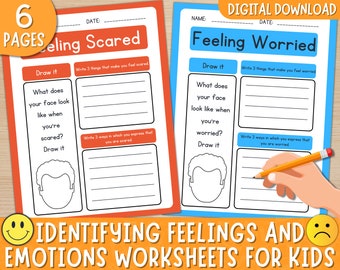 Identifizieren von Gefühlen und Emotionen | Soziale Fähigkeiten Arbeitsblätter | Emotionen für Kinder erkennen und ausdrücken | Soziale emotionale Lernaktivität