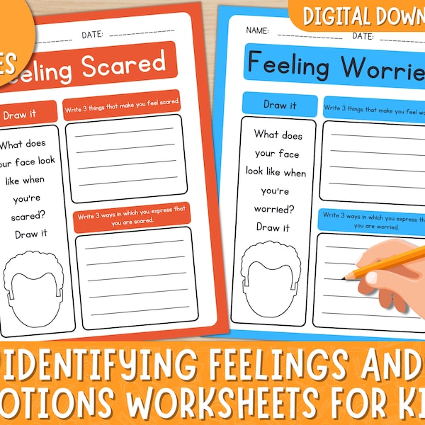 Identifying Feelings and Emotions | Social Skills Worksheets | Identify and Express Emotions for Kids | Social Emotional Learning Activity