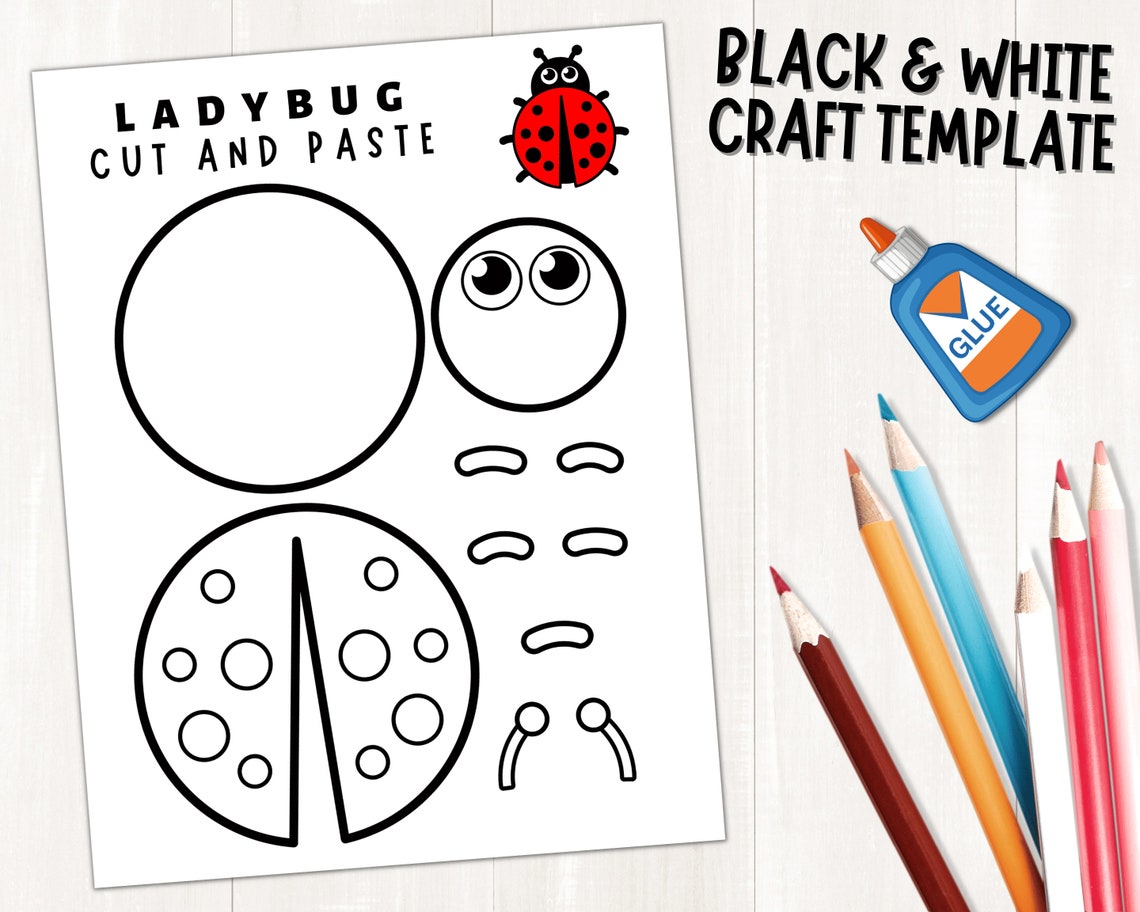 Printable Ladybug Craft Template for Kids Spring Activity Etsy