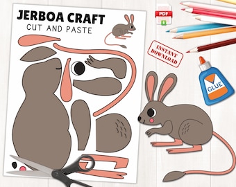 Jerboa Craft: Desert Animal Cut & Paste Activity (PDF Download)