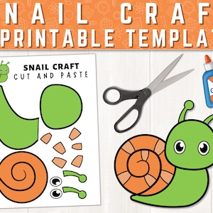 Printable Snail Craft for Kids | Spring Activities | Build a Snail | Indoor Activity for Kids | Snail Paper Craft | Snail Coloring Page