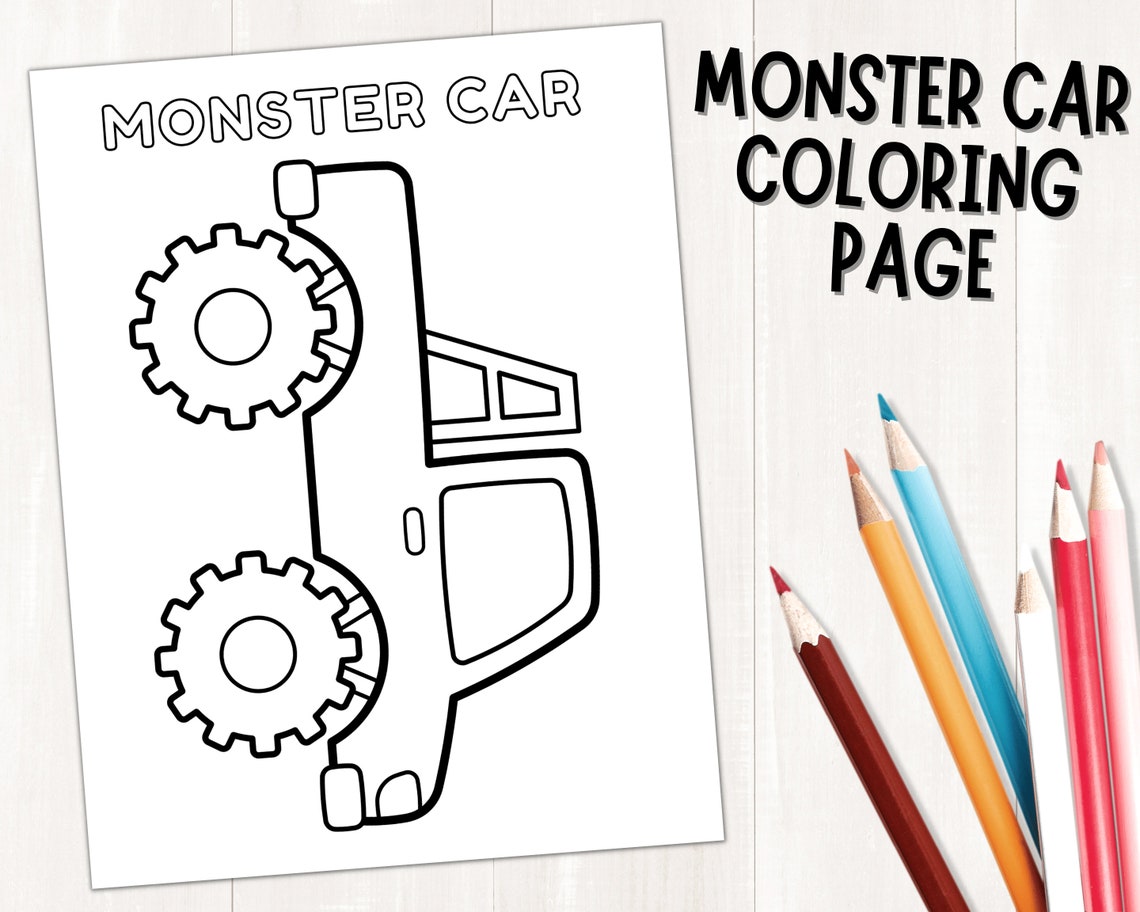 Monster Car Craft Printable Template Transportation Craft Monster Car ...