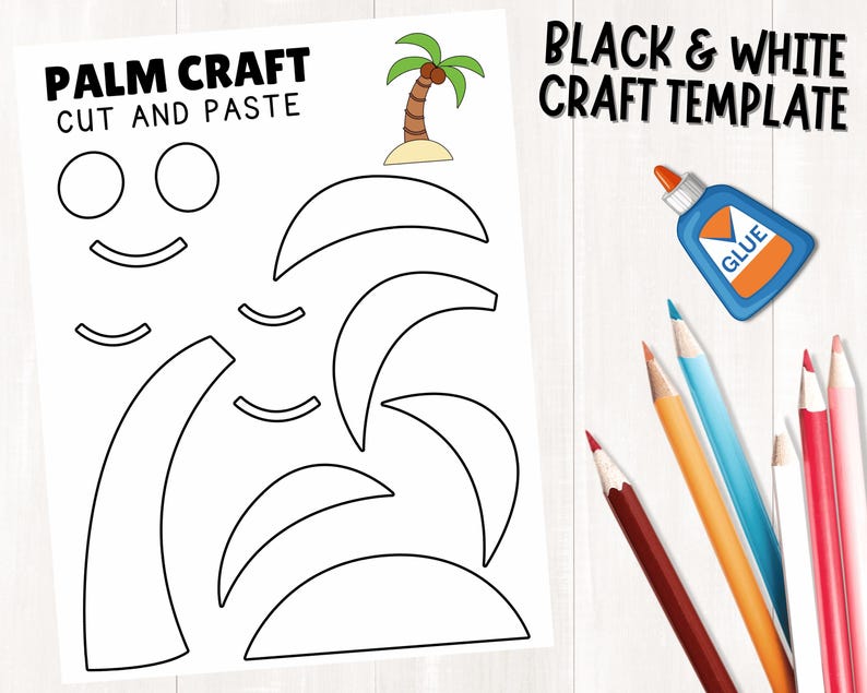 Printable Palm Tree Craft for Kids | Summer Craft Activity | Cut and ...