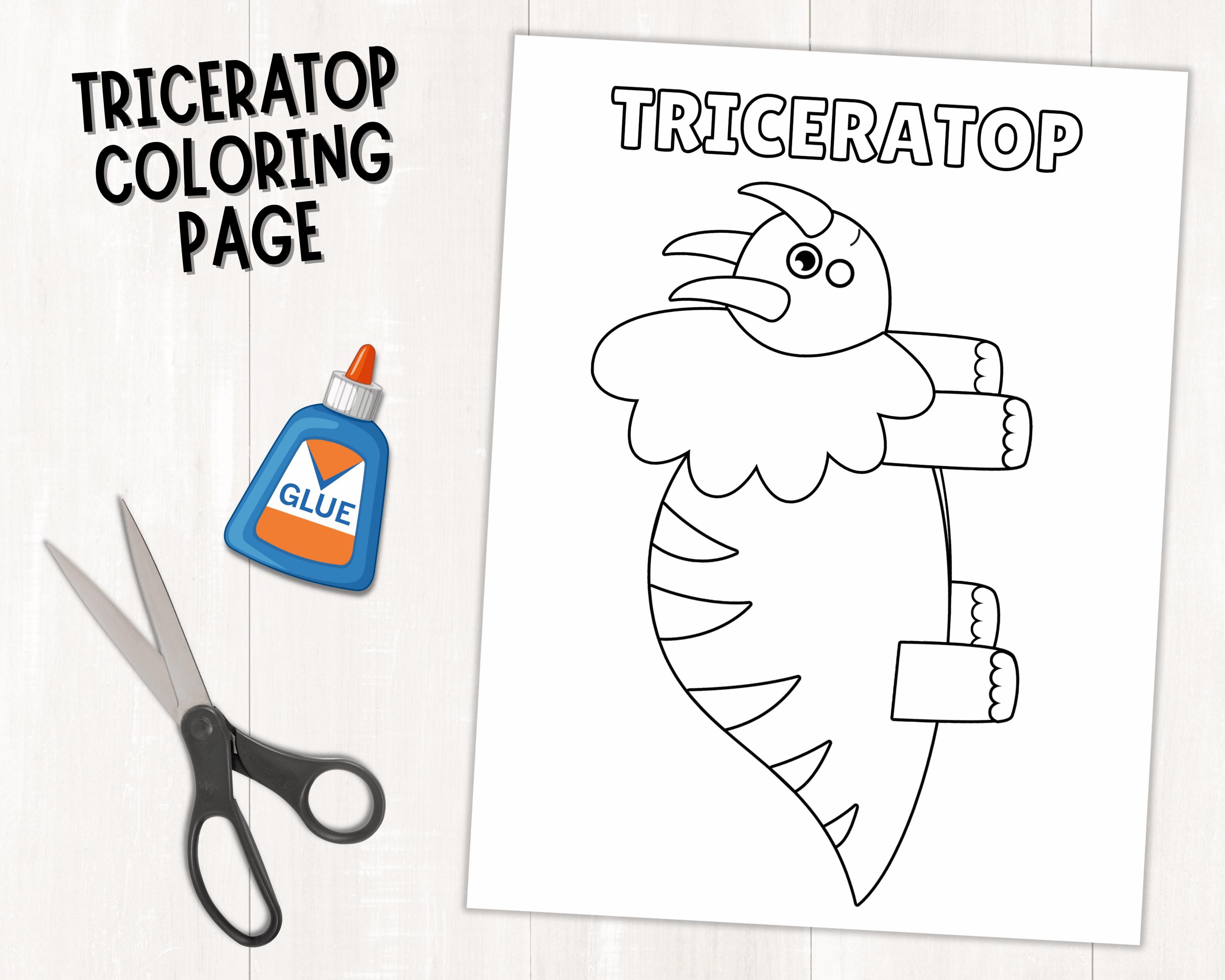 Triceratops Craft | Dinosaur Cut & Paste Craft Activity | Build a ...