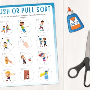 Push or Pull Sorting Activity | Force and Motion | Cut and Paste ...