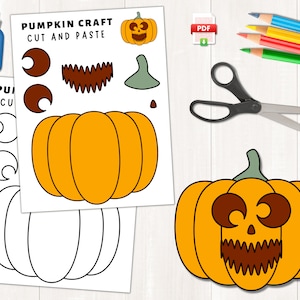 Printable Pumpkin Craft for Kids | Halloween Activities | Color, Cut, and Paste | Build a Pumpkin Halloween Craft | Instant Download | PDF