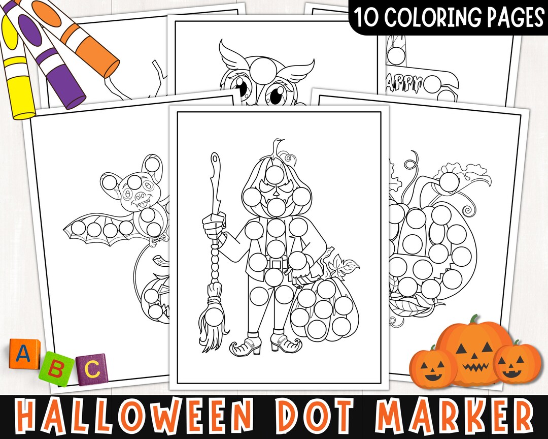 Halloween Dot Marker Printable Halloween Do a Dot Coloring Pages ...