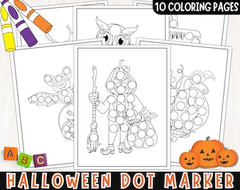 Halloween Dot Marker | Printable Halloween Do a Dot Coloring Pages | Kindergarten | Preschool | Instant Download | PDF