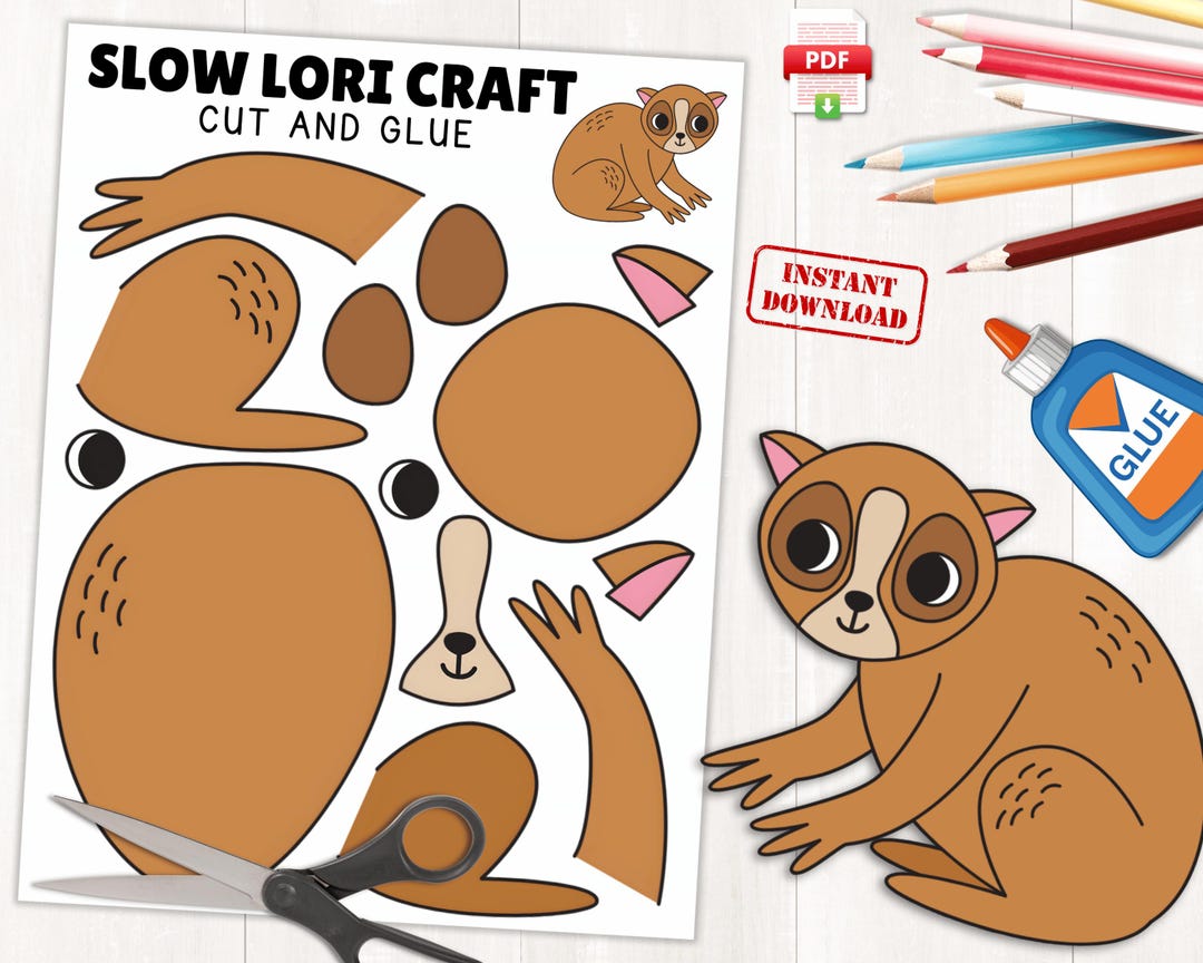 Loris Easy Slow Loris Craft Printable | Rainforest Animal Craft for Kids ...