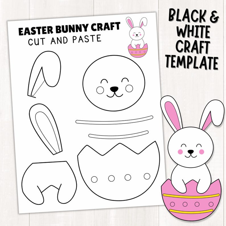 Printable Easter Bunny Craft Template | Easter Craft for Kids | Spring ...
