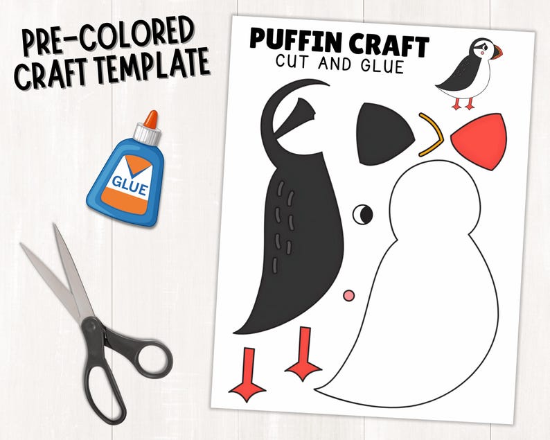 Puffin Craft Printable | Arctic Animal Activity for Kids | Puffin ...