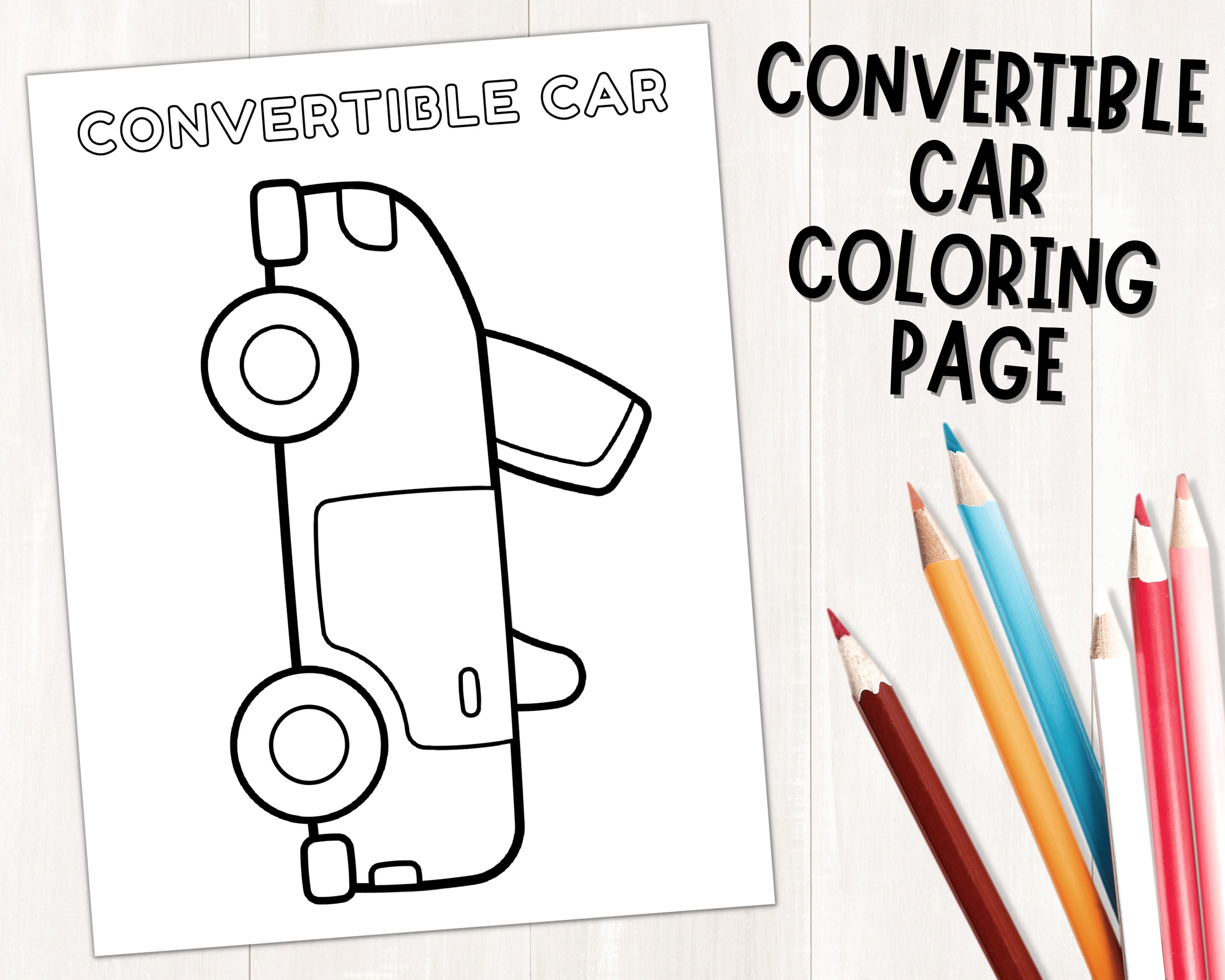 Convertible Car Craft for Kids | Car Printable Template ...