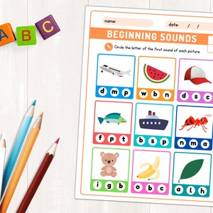 Printable Beginning Sound Worksheets | Kindergarten Phonics Worksheets ...