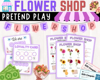 Flower Shop Dramatic Play Printables | Florist Pretend Play | Spring Activity | Preschool Activities | Flower Market | Instant Download