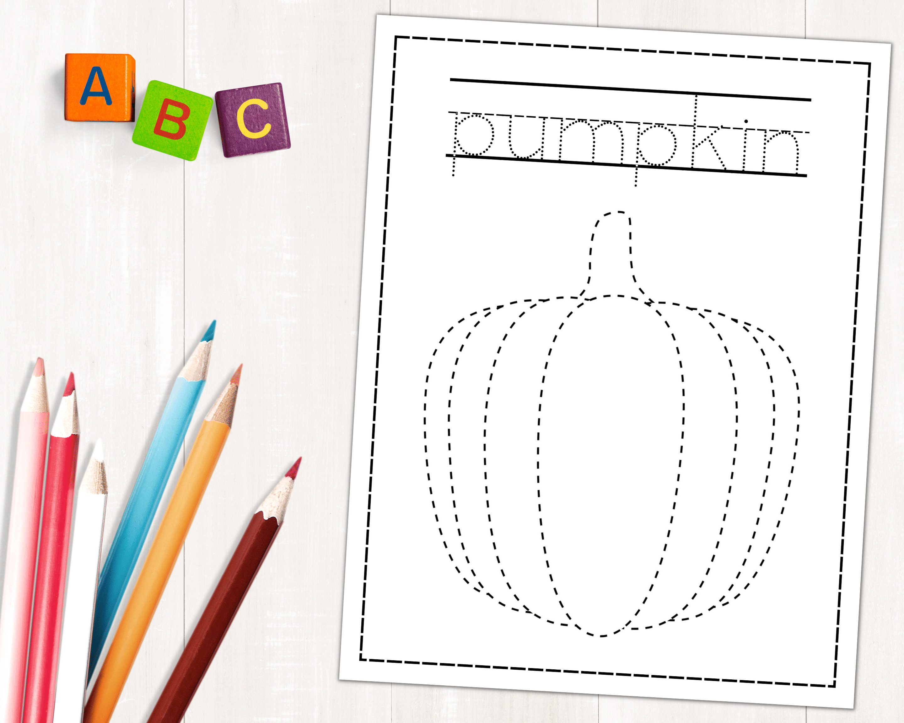 Halloween Trace and Color | Halloween Tracing Worksheets | Coloring ...