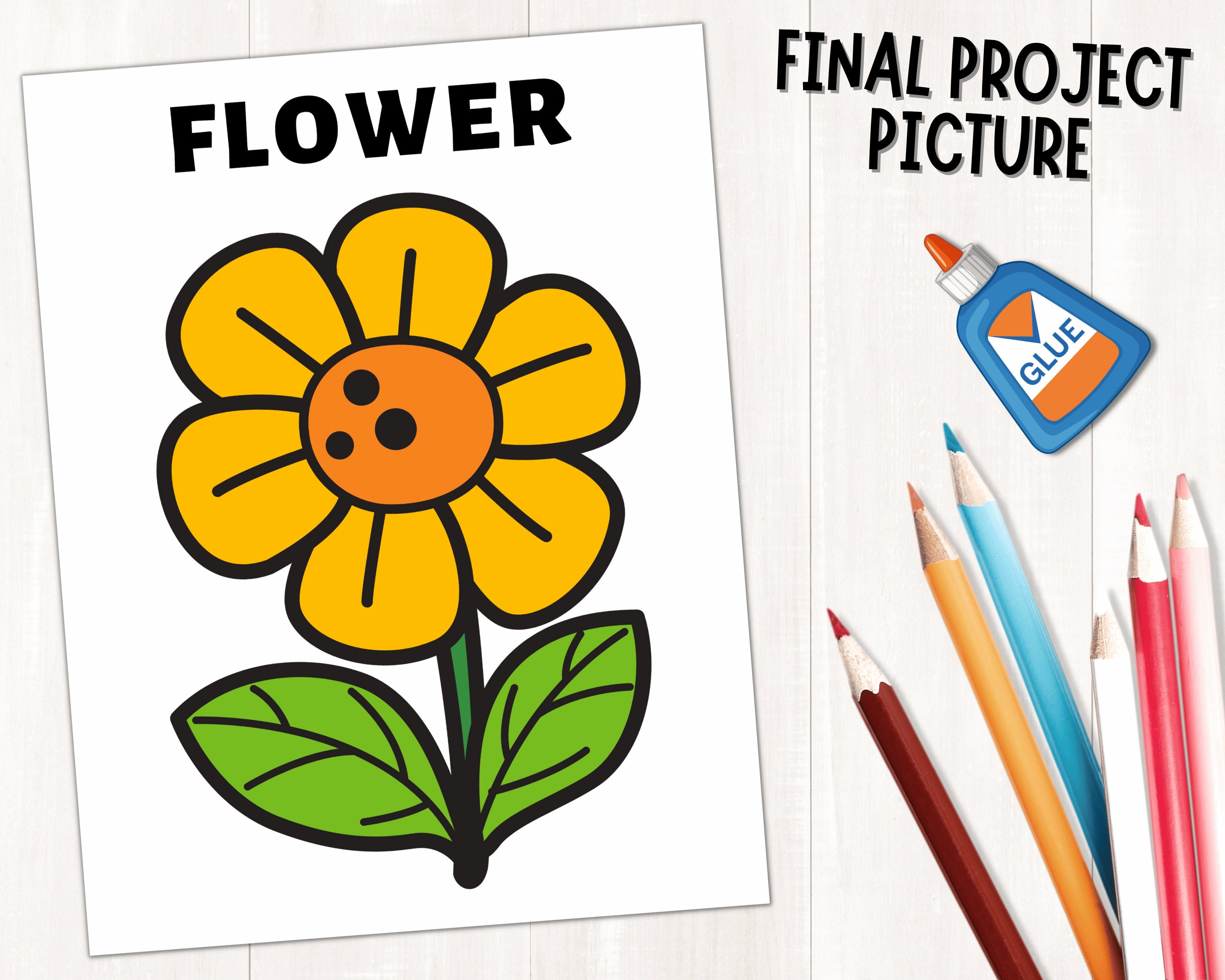 Printable Flower Printable Craft Template Build a Flower Spring Craft Printable Flower Printable Craft Template Build a Flower Spring Craft