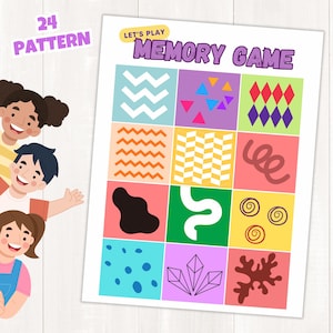 Printable Shape Pattern Memory Matching Game for Kids | Pattern Shapes ...