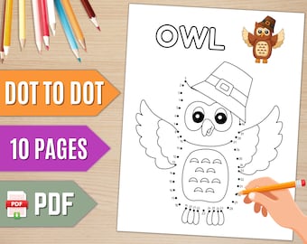 Dot to Dot Worksheets for Kids | Connect The Dots Activity Pages | Preschool Activities | Dot to Dot Printable Coloring Pages | PDF