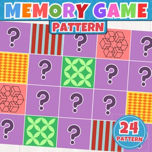 Gioco di memoria con abbinamento di forme stampabile per bambini / Attività di riconoscimento di forme e modelli / Divertimento didattico per bambini in età prescolare e all'asilo