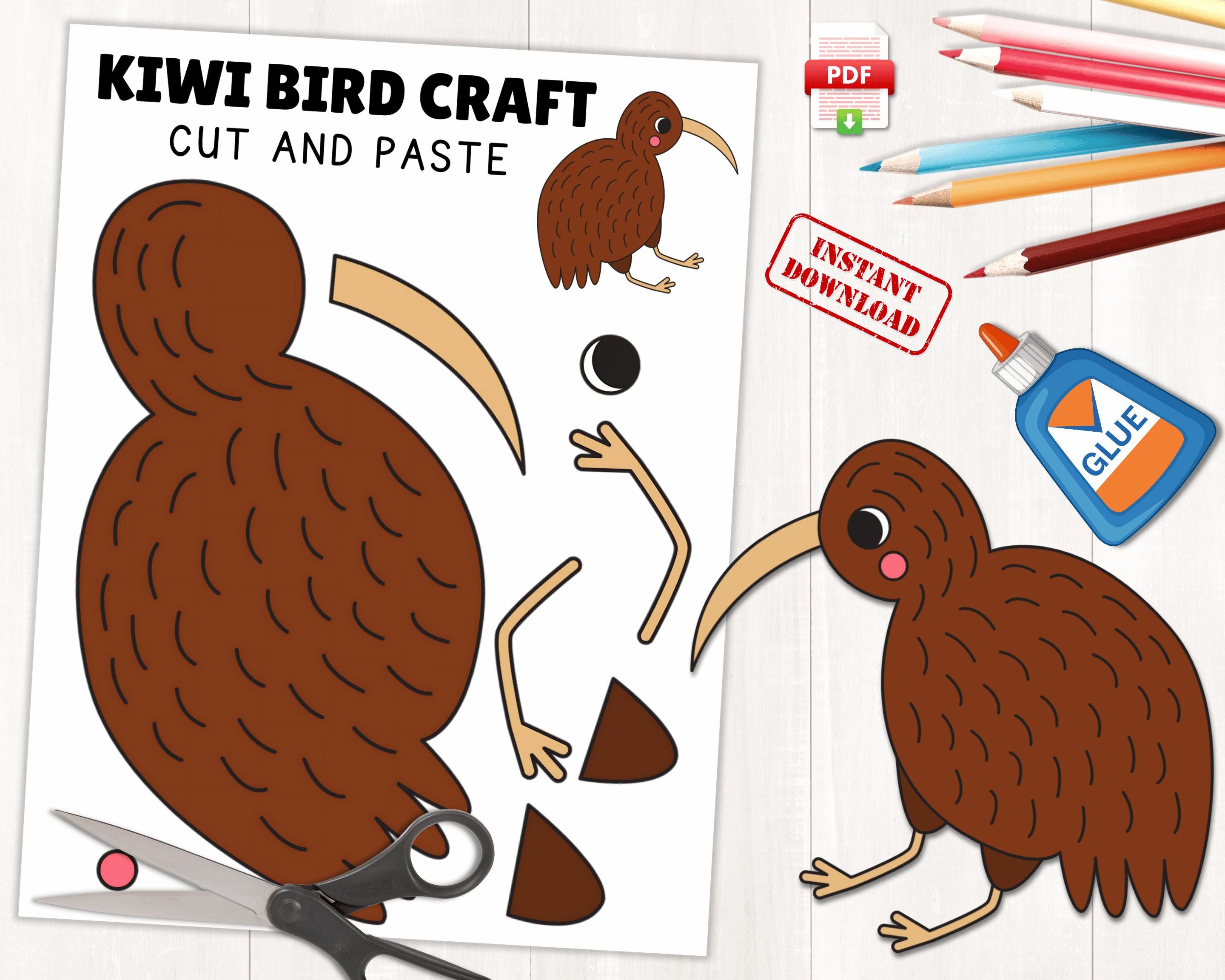Kiwi Bird Craft Template: New Zealand Animal Activity (PDF