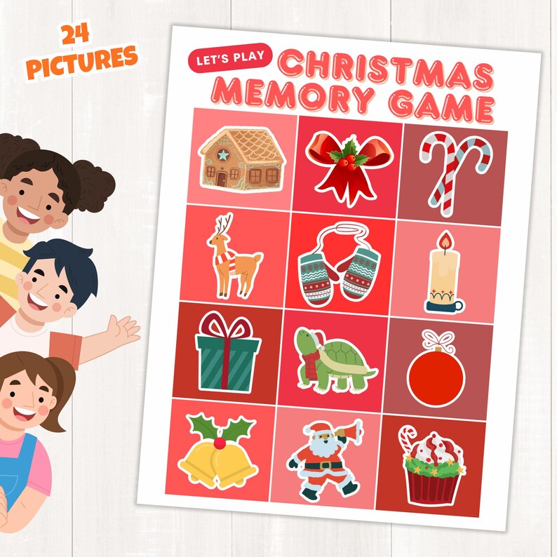 Christmas Memory Game Printable | Holiday Matching Cards for Kids | Fun ...