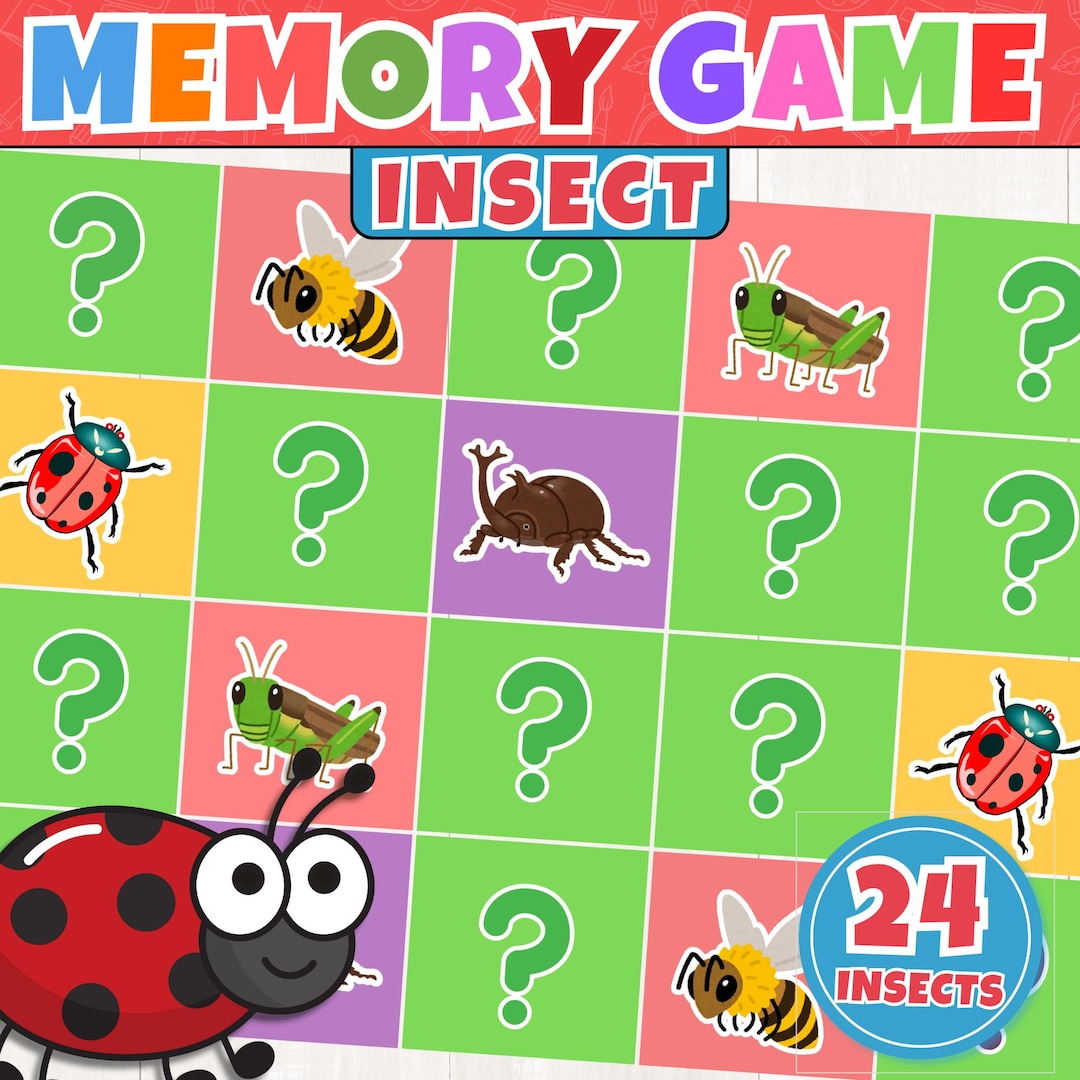 Insect Memory Matching Game Printable | Bug Flashcards for Toddlers ...