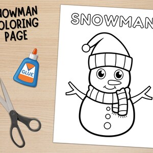 Printable Snowman Craft Template for Kids Winter Activities Color, Cut, and Glue Build a Snowman Digital Download PDF image 5