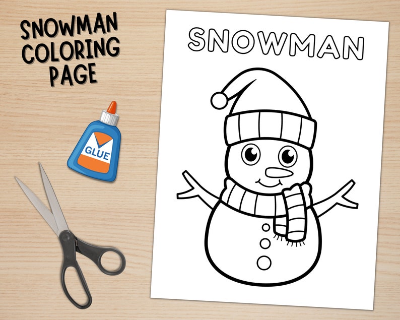 Printable Snowman Craft Template for Kids Winter Activities Color, Cut, and Glue Build a Snowman Digital Download PDF image 5