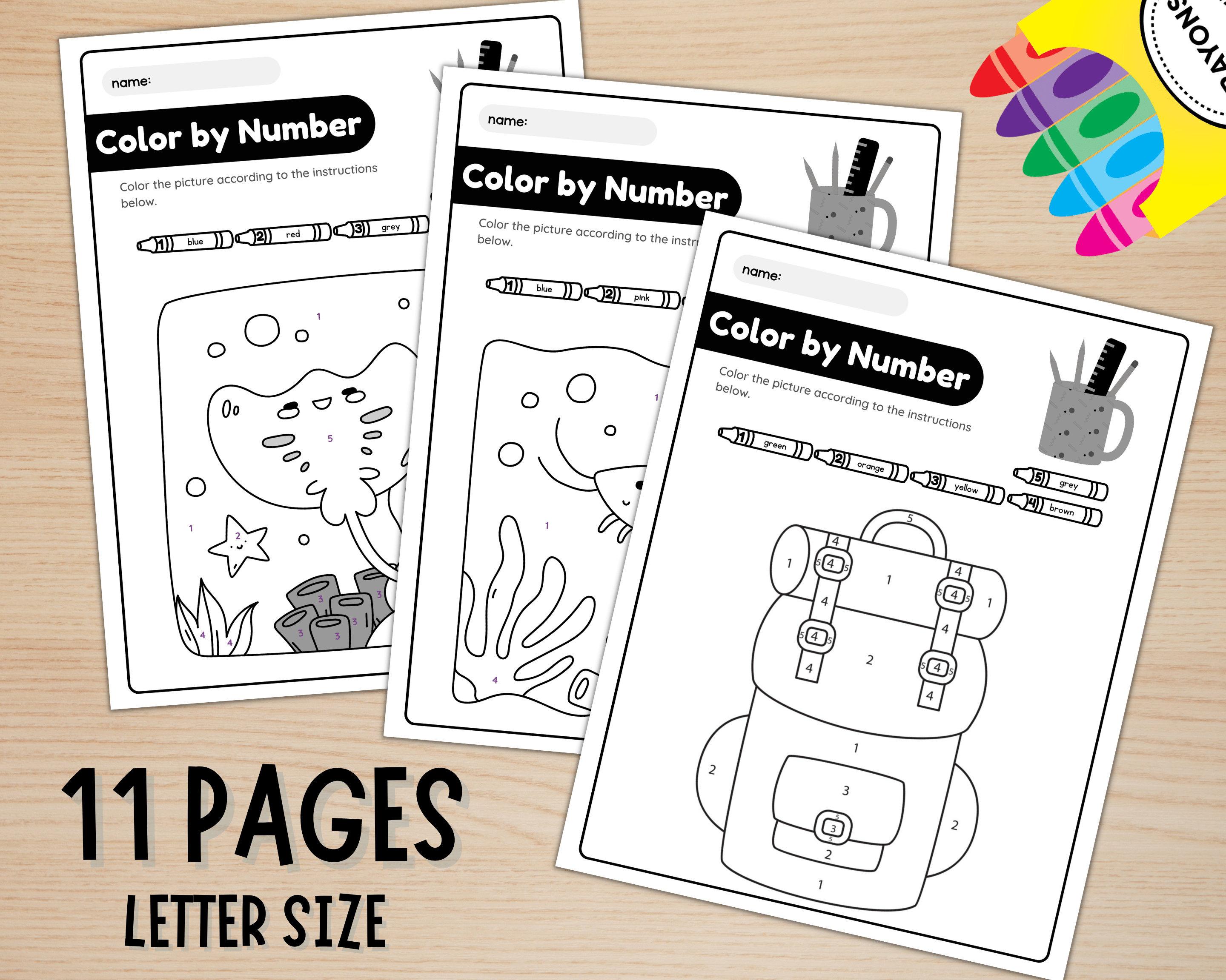 Back-to-school color by number.