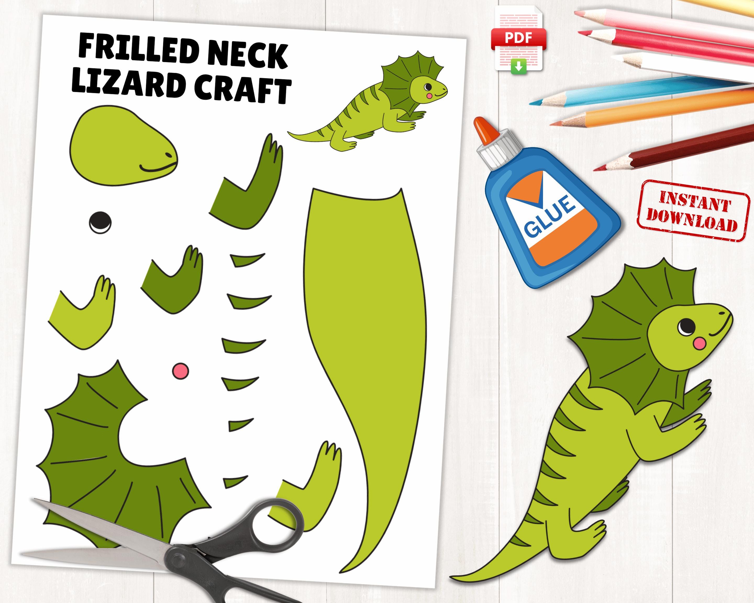 Frilled Neck Lizard Craft Printable | Reptile Animal Craft for Kids ...