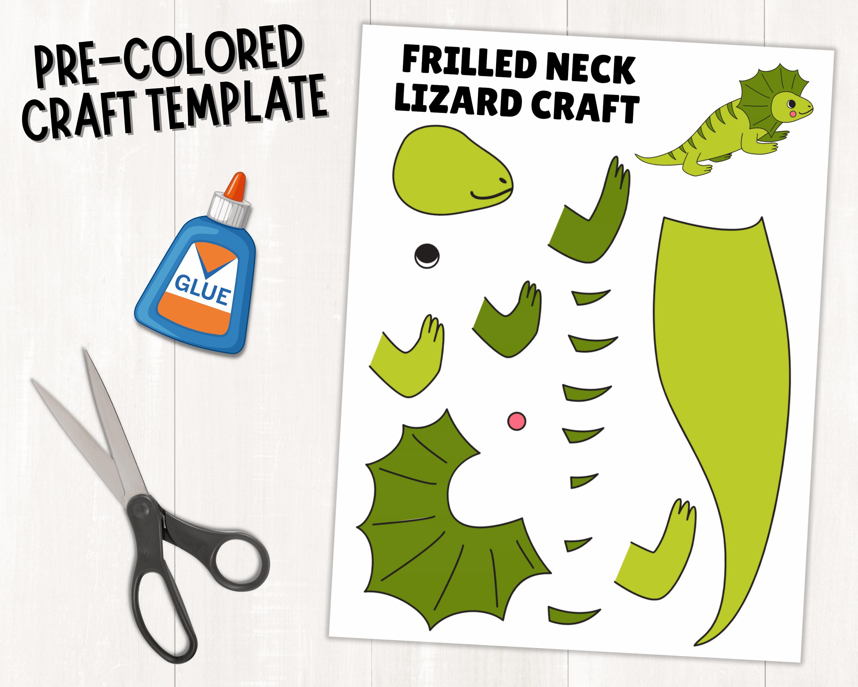 Frilled Neck Lizard Craft Printable | Reptile Animal Craft for Kids ...