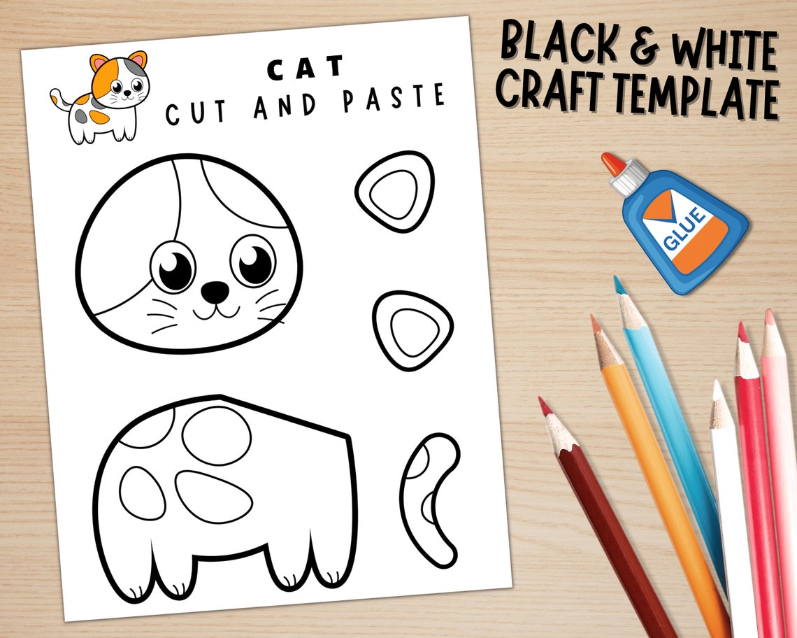 Printable Cat Craft Template Pet Animal Craft Farm Animal Printable Cat Craft Template Pet Animal Craft Farm Animal