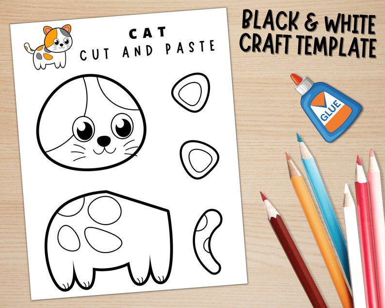 Printable Cat Craft Template Pet Animal Craft Farm Animal
