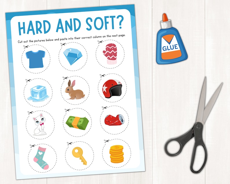 Hard and Soft Materials Sorting Activity Sense of Touch Montessori