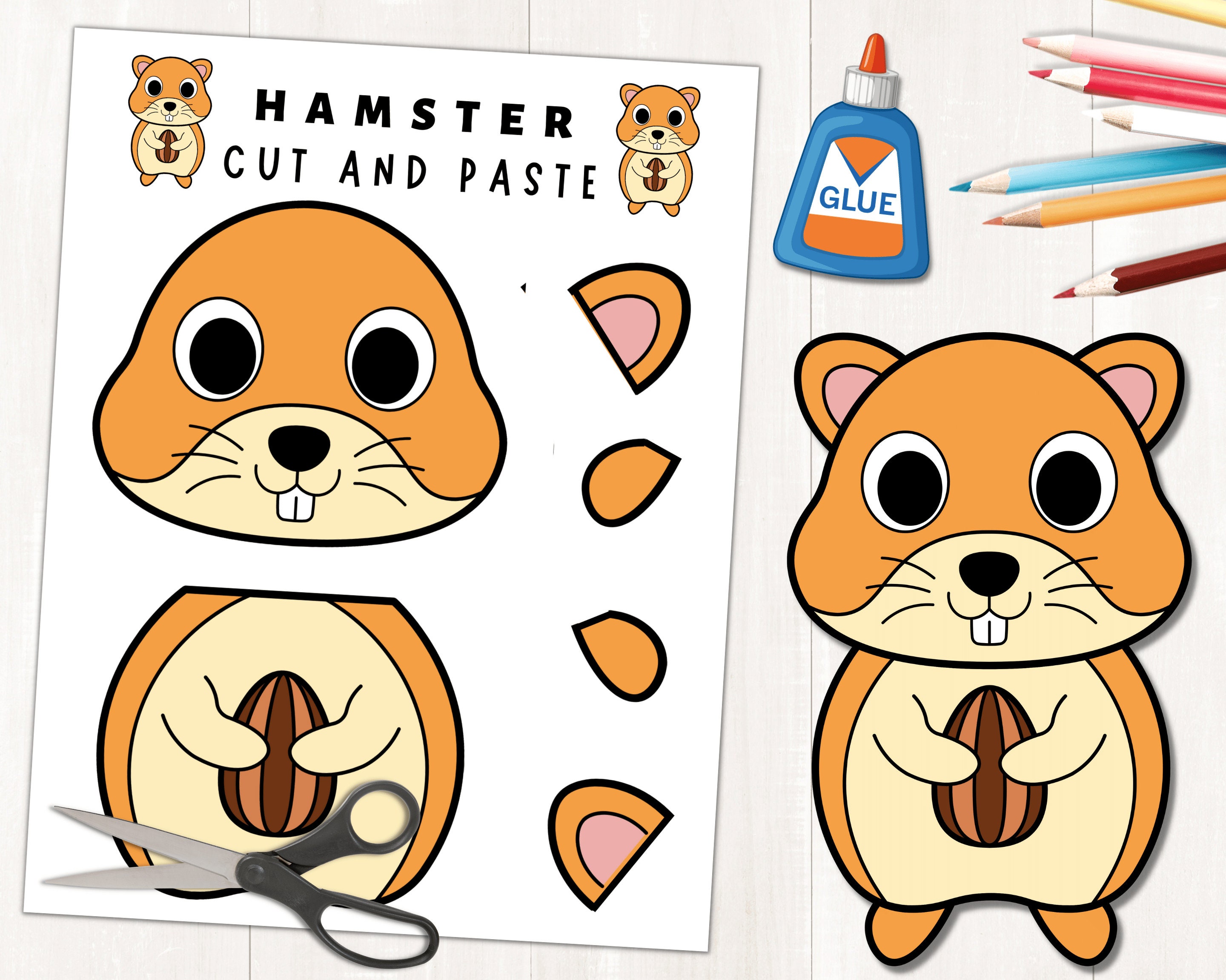 Printable Hamster Craft for Kids Pet Animal Craft Hamster Preschool
