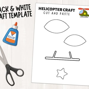 Printable Helicopter Craft | Transportation Craft | Helicopter Cut ...