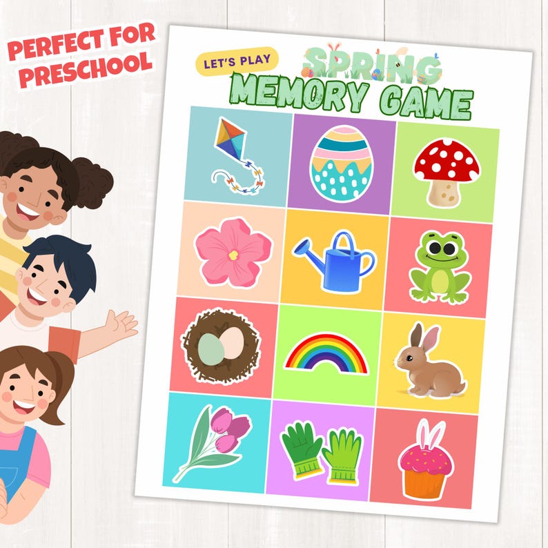 Printable Spring Memory Game for Kids | Matching Game With Spring ...