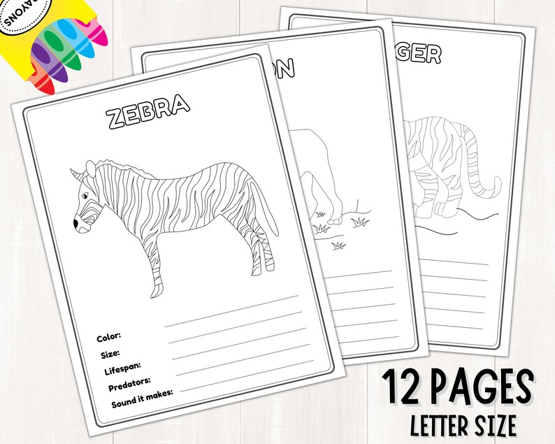 Printable Wild Animals Coloring Pages for Kids, Wild Animals Research