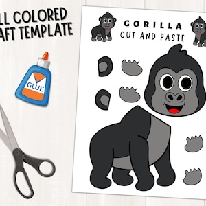Printable Gorilla Craft for Kids | Forest Animal Craft | Zoo Animal ...