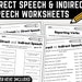 Direct and Indirect Speech Worksheets Reported Speech Identifying ...