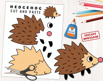 Printable Hedgehog Craft | Build a Hedgehog | Fall Craft Activity | Color, Cut, and Paste | Hedgehog Paper Craft | Instant Download