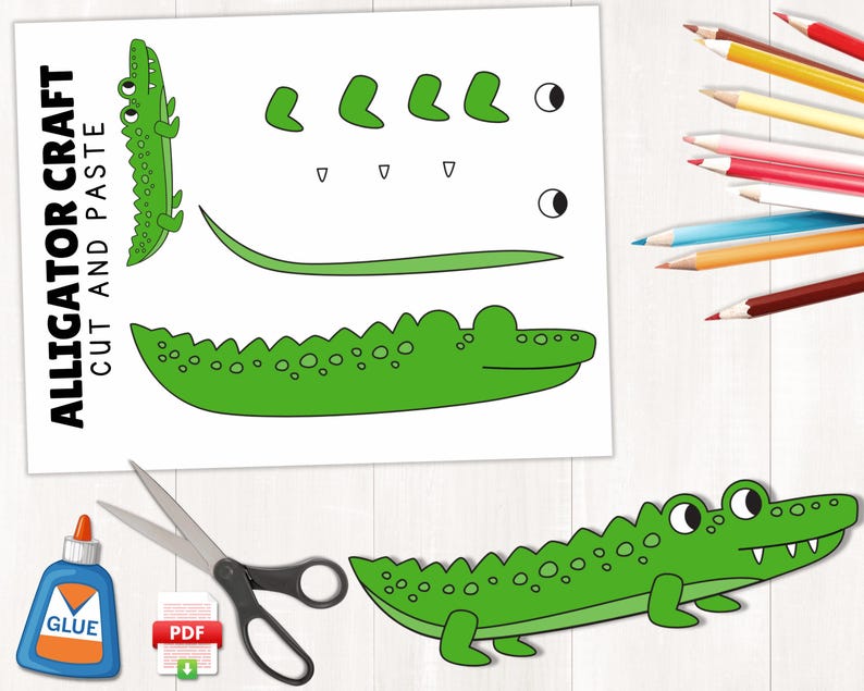 Printable Alligator Craft Template | Reptile Activities | Zoo Animal ...