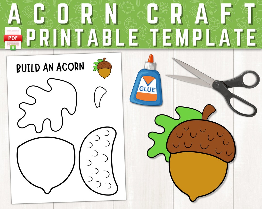 Acorn Printable Craft Acorn Craft Template for Kids Fall Activities Acorn Printable Craft Acorn Craft Template for Kids Fall Activities