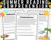 Summer Reading Comprehension Printable Worksheets | Engaging Stories | Reading Passages with Comprehension Questions | Instant Download