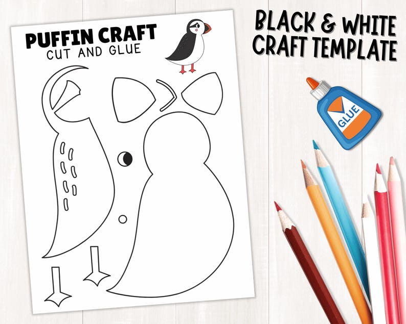 Puffin Craft Printable | Arctic Animal Activity for Kids | Puffin ...
